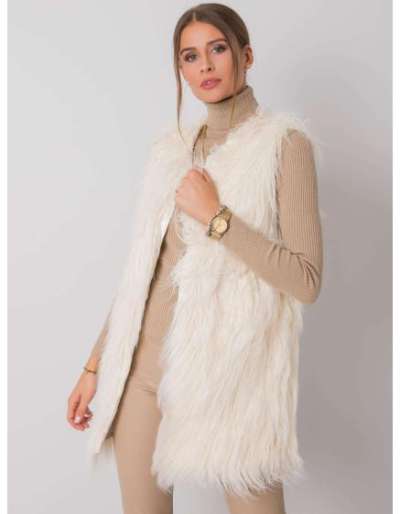 Női szőrmemellény RAFAELA ekrü színű