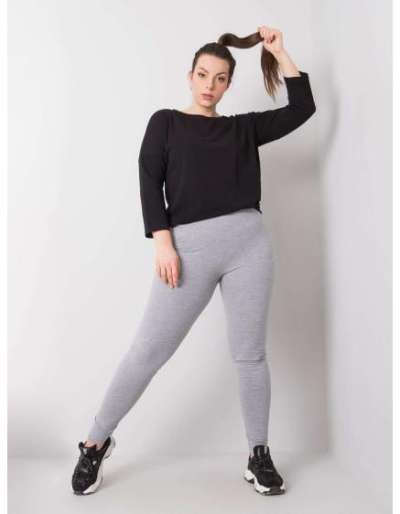 Női melange plus size pamut leggings PHOEBE szürke