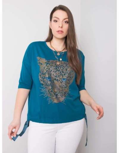 Női plus size blúz DARREN tengerészkék