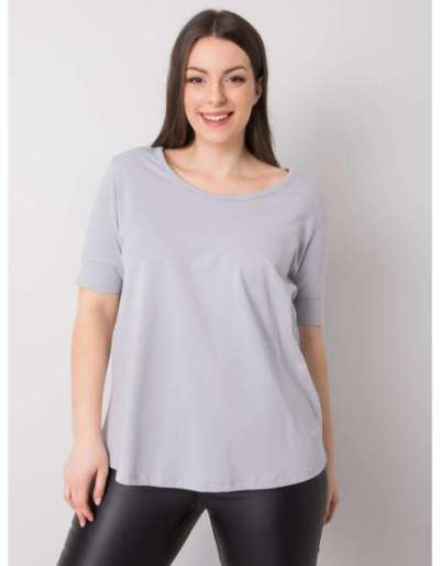 Női plus size pamut póló MISSY világosszürke