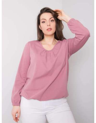 Női hosszú ujjú blúz plus size HAILEY sötét rózsaszín