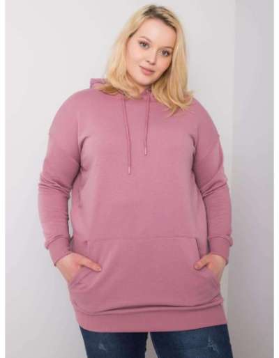 Női kapucnis pulóver plus size LUNA pink