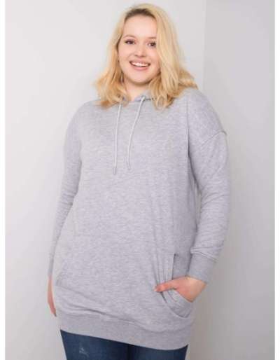 Női kapucnis pulóver plus size LUNA szürke