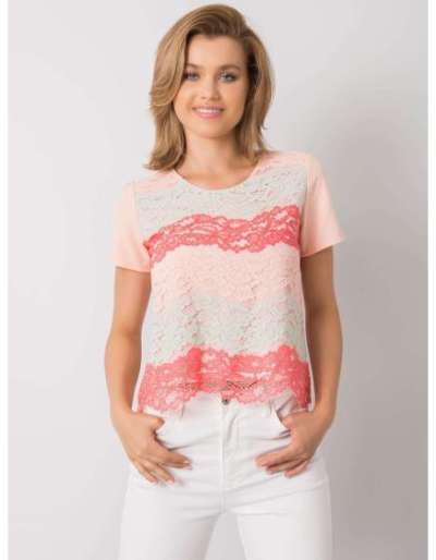 Női csipke blúz ZAHRA barack-korall színű