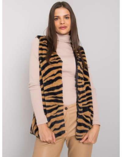 Női szőrmemintás mellény RAEGEN bézs színű