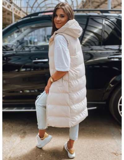 Női steppelt mellény ELLA khaki színben