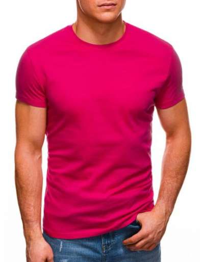 Férfi egyszínű póló DOUG sötét rózsaszín