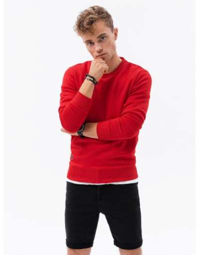 Férfi egyszínű pulóver BRODIE piros