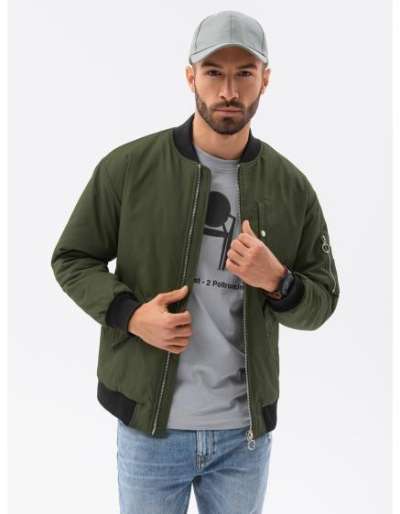 Férfi téli kabát ALEJANDRO olívazöld