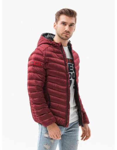 Férfi steppelt dzseki JESSE sötétvörös