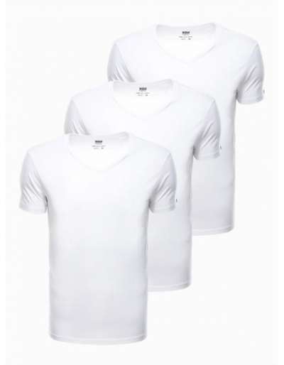 Férfi egyszínű póló - fehér 3-as csomag GRIFFIN