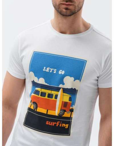 Férfi póló HUMMY fehérrel nyomtatott póló