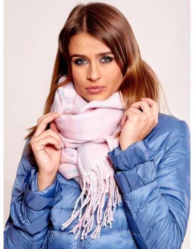 Női kockás sál JAXTON rózsaszín