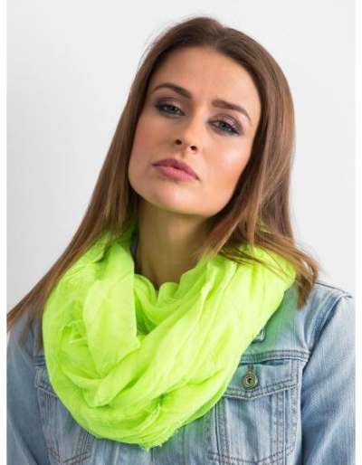 Női sál fémszálakkal FLUO sárga színben