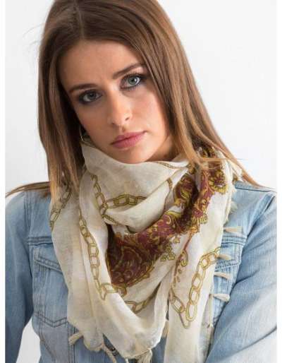 Női mintás sál GIOVANNI világos bézs