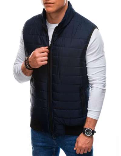 Férfi steppelt mellény DERICK sötétkék