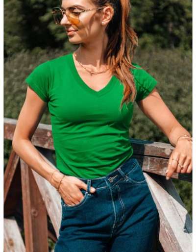 Női egyszínű póló ULA zöld