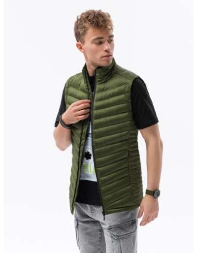 Férfi steppelt mellény SELBY sötétzöld