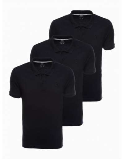 Férfi póló póló HUEY fekete 3-as csomag