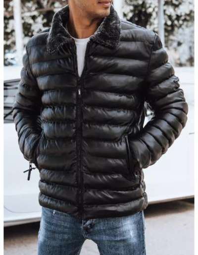 Férfi téli steppelt kabát DREW fekete