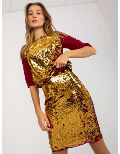 Női flitteres szoknya MATTIE burgundi