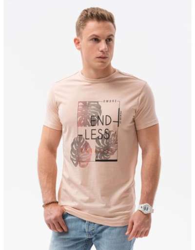 Férfi póló nyomtatott SKYLAR rózsaszínű