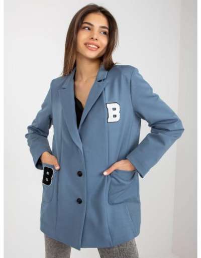 Dámske sako s nášivkami APRIL tmavo modré