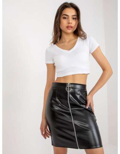 Női TRIKITA fekete öko-bőr szoknya