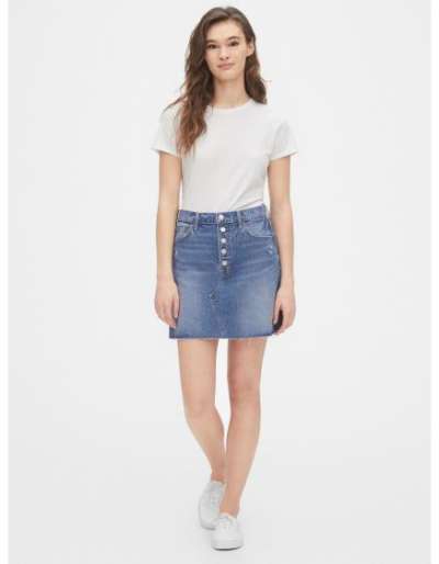 Denim szoknya gombokkal