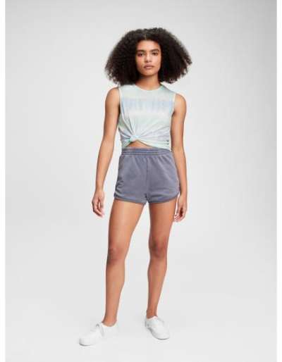 Tini rövidnadrág magasan felemelkedő delfin francia frottír