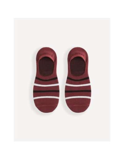 Láthatatlan Siflag zokni csíkokkal Burgundi