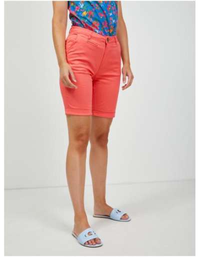 Korallszínű chino rövidnadrág