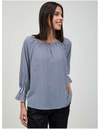 Kék csíkos blúz