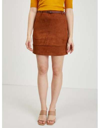 Női barna szarvasbőr szoknya