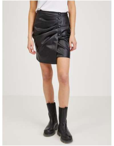Fekete női műbőr szoknya