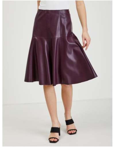 Női bordó műbőr szoknya