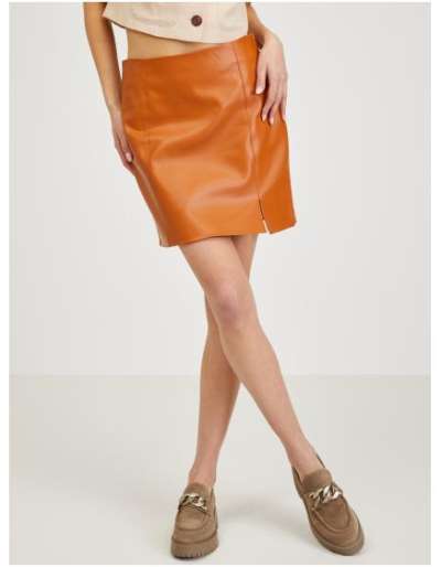 Női narancssárga műbőr szoknya
