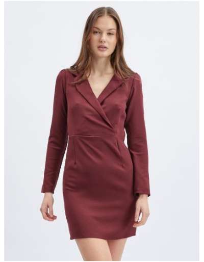 Burgundia női bundás ruha