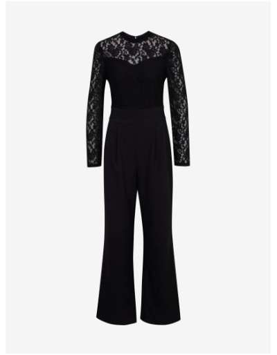 Fekete női kezeslábas csipkés részletekkel