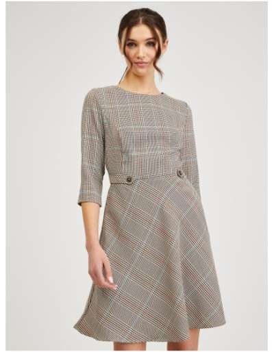 Barna női kockás ruha