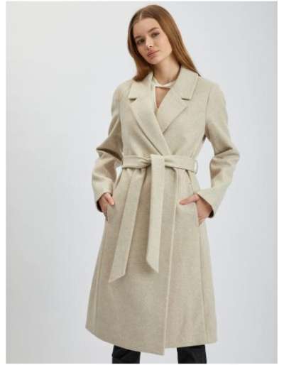 Bézs női télikabát