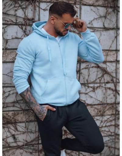 Férfi kapucnis pulóver RIVAL kék