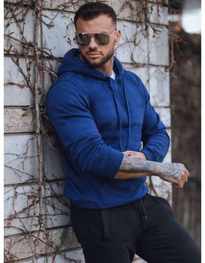 Férfi kapucnis pulóver RIVAL kék