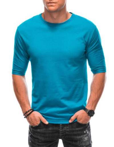 Férfi egyszínű póló S1896 türkizkék