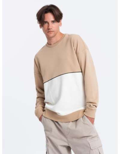 Férfi pulóver OVERSIZE bézs színben