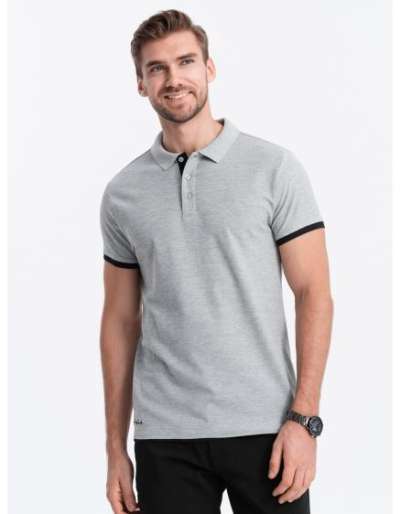 Férfi pamut pólóing V7 OM-POSS-0113 világosszürke