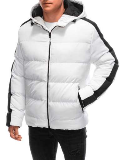 Férfi steppelt télikabát V5 EM-JAHP-0101 fehér