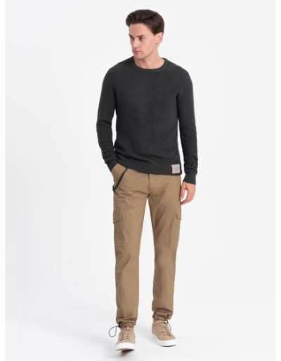 Férfi nadrág zsebekkel V2 OM-PACG-0189 barna OM-PACG-0189