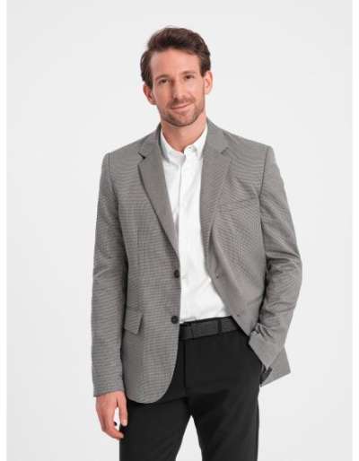 Férfi kockás dzseki V2 OM-BLZB-0116 szürke