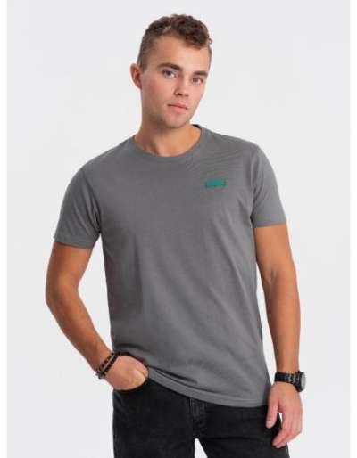 Férfi pamut póló V1 OM-TSCT-0151 szürke